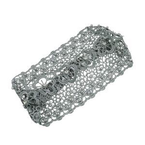 Fashion Bead Hollow Wide Headwrap Gray